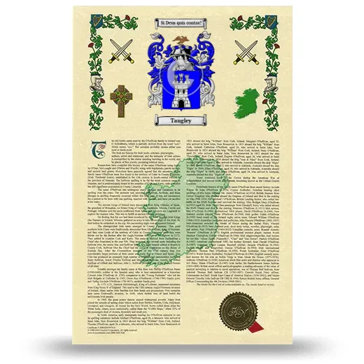 Tangley Armorial History with Coat of Arms