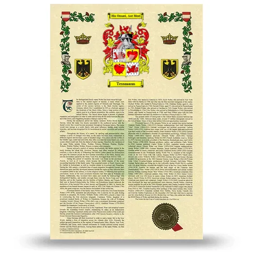 Tessmann Armorial History with Coat of Arms