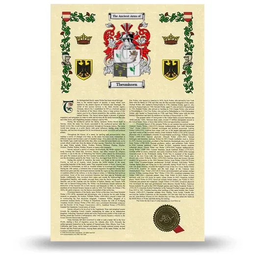 Theunissen Armorial History with Coat of Arms