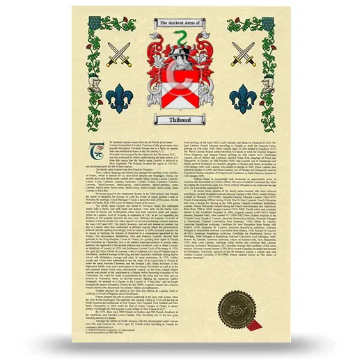 Thibaud Armorial History with Coat of Arms