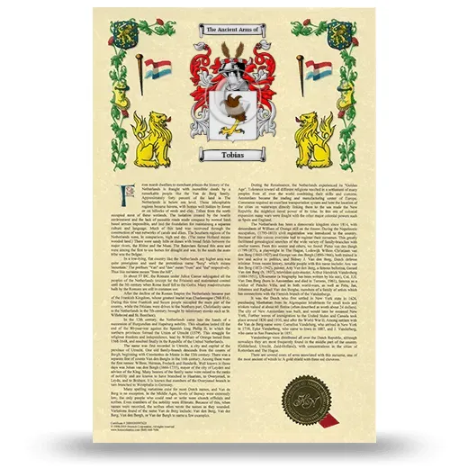 Tobias Armorial History with Coat of Arms