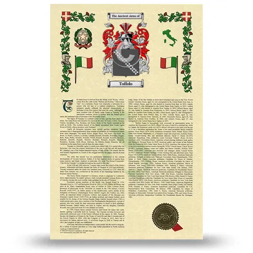 Toffolo Armorial History with Coat of Arms