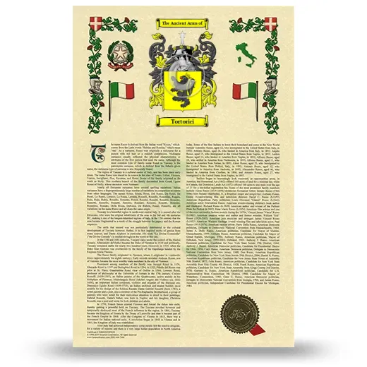 Tortorici Armorial History with Coat of Arms