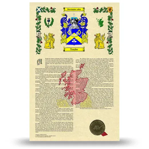 Trayler Armorial History with Coat of Arms