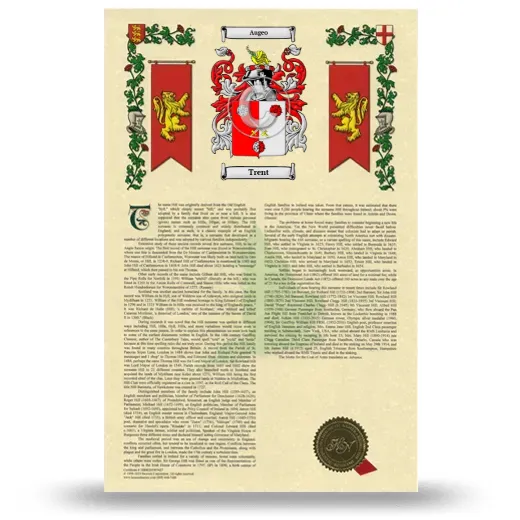 Trent Armorial History with Coat of Arms