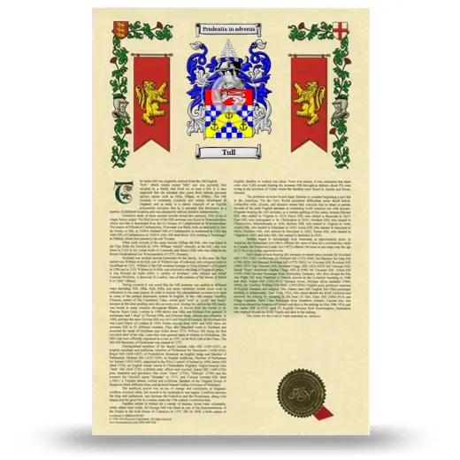 Tull Armorial History with Coat of Arms