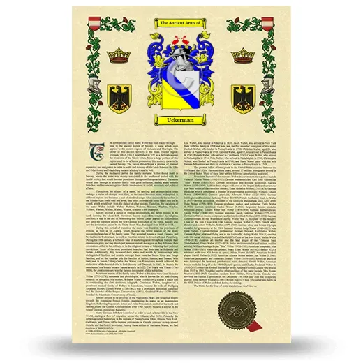Uckerman Armorial History with Coat of Arms