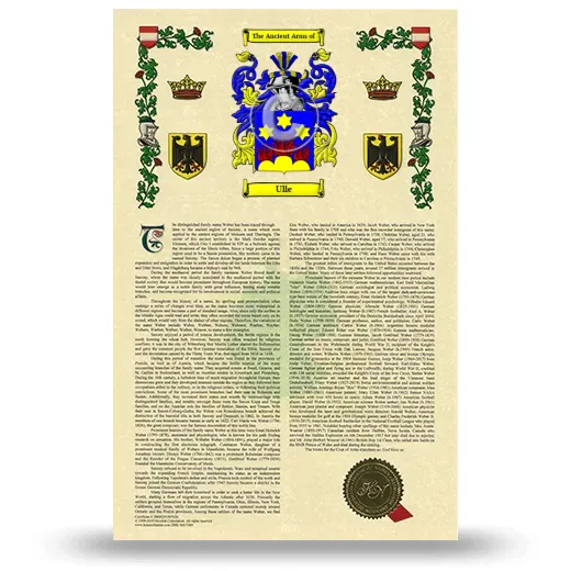 Ulle Armorial History with Coat of Arms