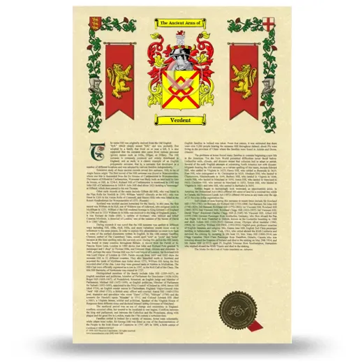 Verdent Armorial History with Coat of Arms