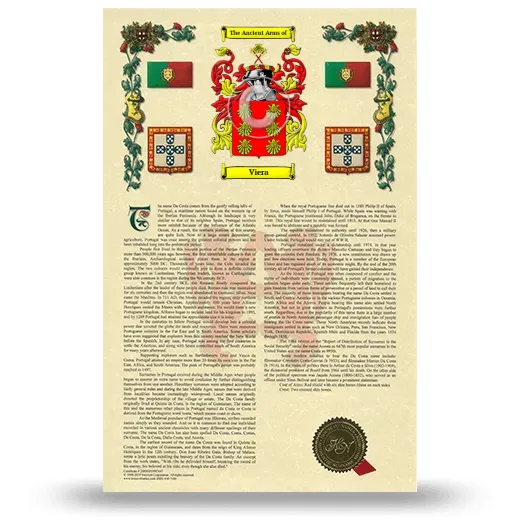 Viera Armorial History with Coat of Arms
