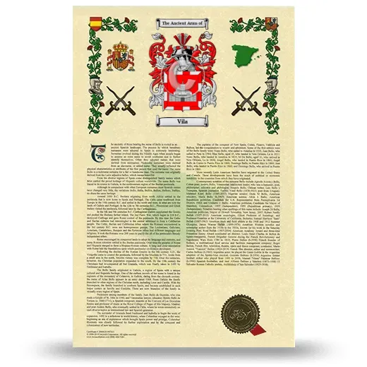 Vila Armorial History with Coat of Arms