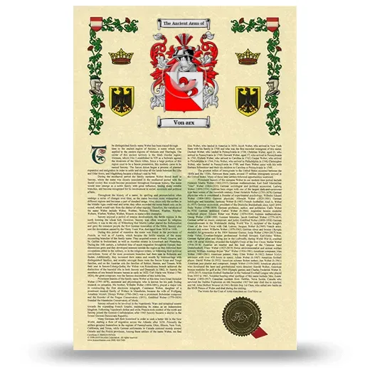 Von arx Armorial History with Coat of Arms
