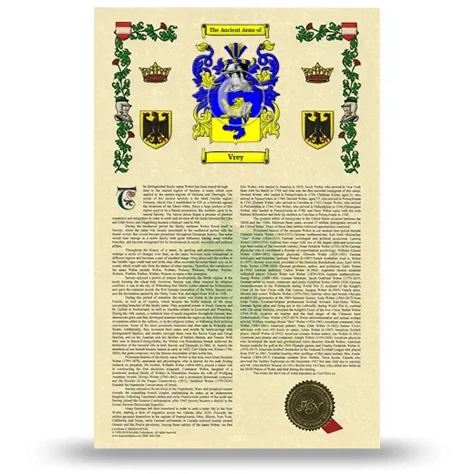 Vrey Armorial History with Coat of Arms