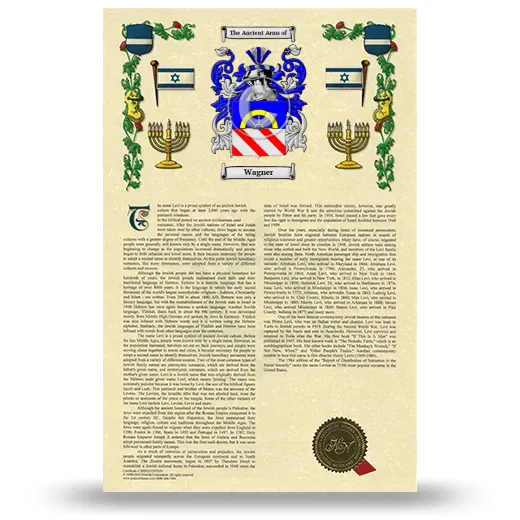Wagner Armorial History with Coat of Arms