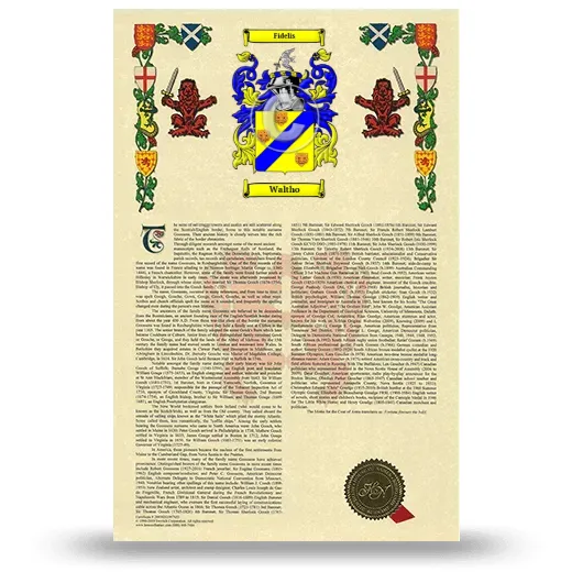 Waltho Armorial History with Coat of Arms