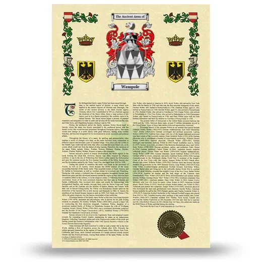 Wampole Armorial History with Coat of Arms