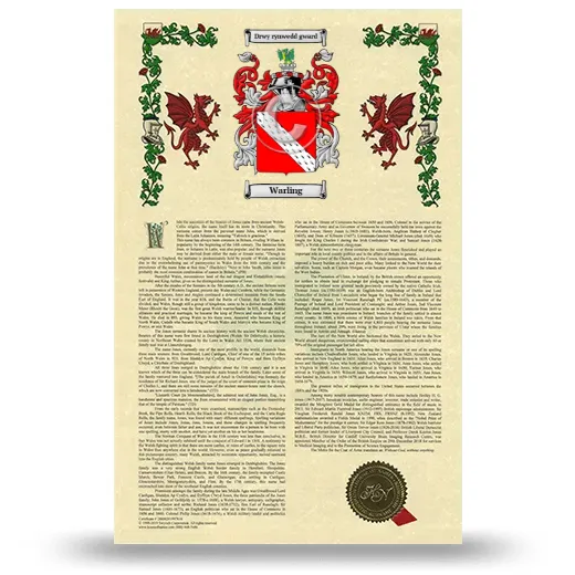 Warling Armorial History with Coat of Arms
