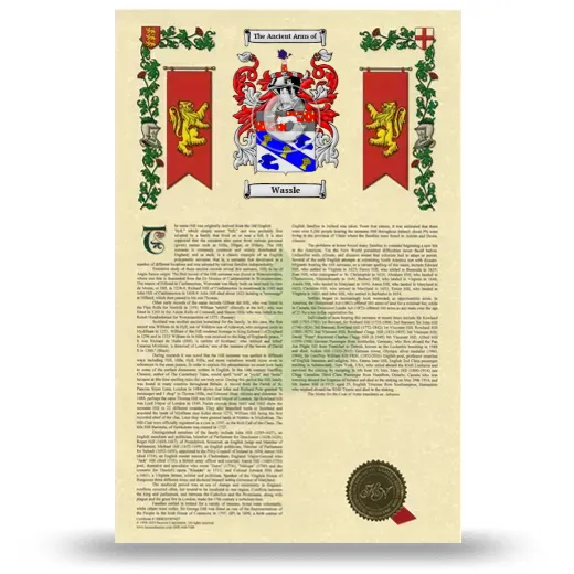 Wassle Armorial History with Coat of Arms
