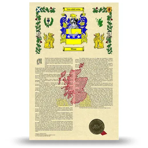 Weer Armorial History with Coat of Arms