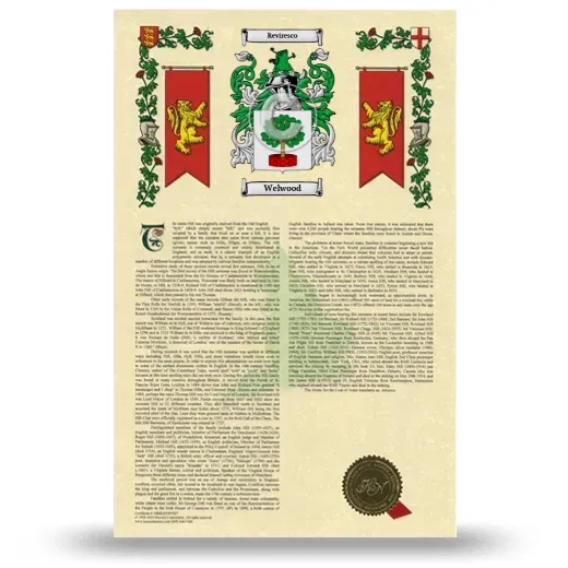 Welwood Armorial History with Coat of Arms