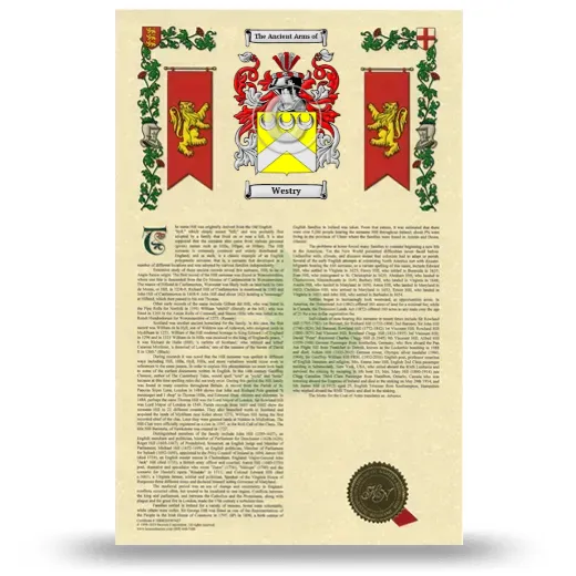 Westry Armorial History with Coat of Arms