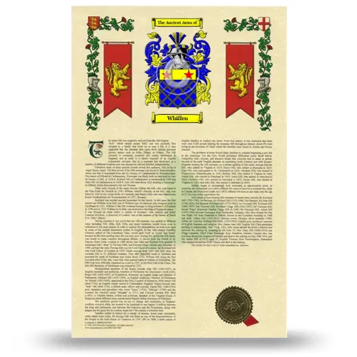 Whiffen Armorial History with Coat of Arms