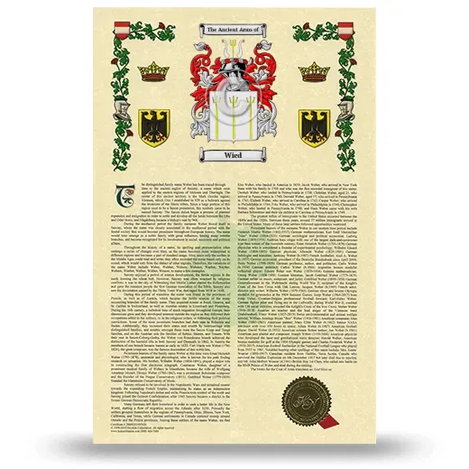 Wied Armorial History with Coat of Arms
