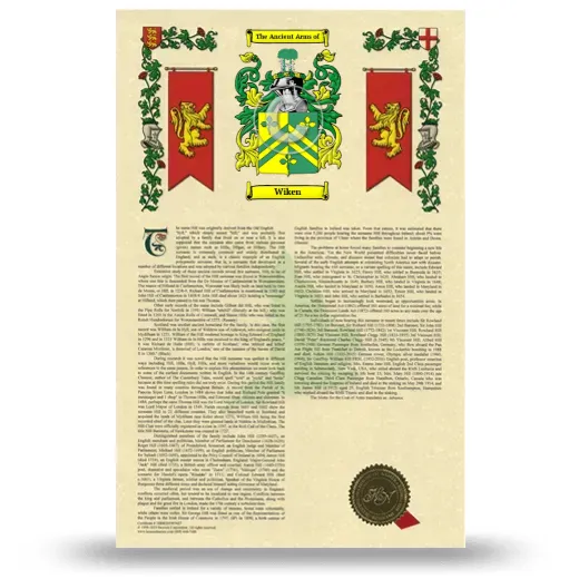 Wiken Armorial History with Coat of Arms