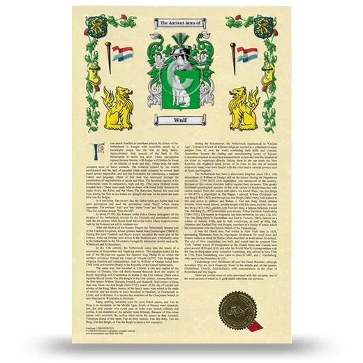 Wulf Armorial History with Coat of Arms