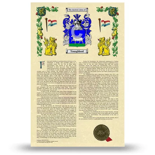 Youngblood Armorial History with Coat of Arms