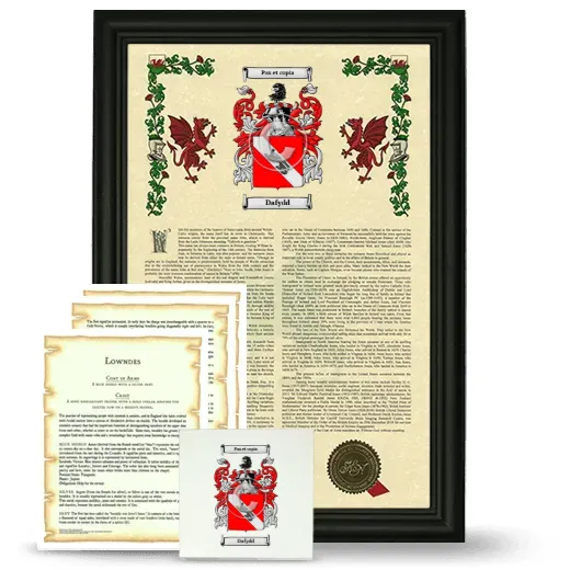 Dafydd Framed Armorial, Symbolism and Large Tile - Black