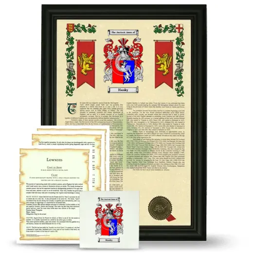 Hanky Framed Armorial, Symbolism and Large Tile - Black