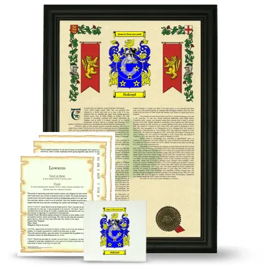 Holroyd Framed Armorial, Symbolism and Large Tile - Black
