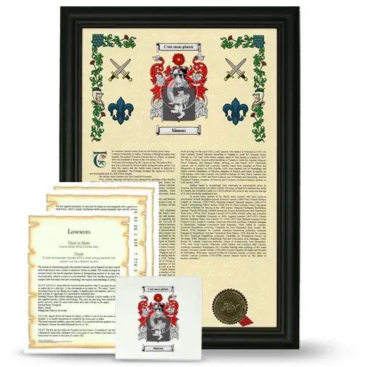 Simon Framed Armorial, Symbolism and Large Tile - Black