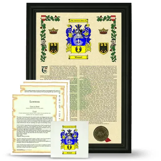 Wenzel Framed Armorial, Symbolism and Large Tile - Black