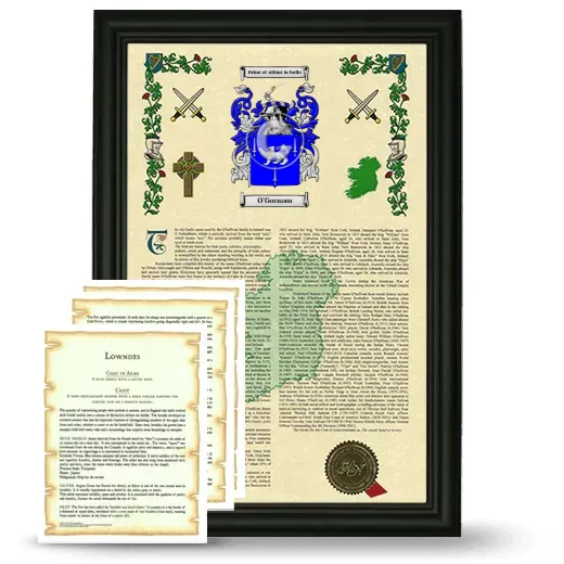 O'Gorman Framed Armorial History and Symbolism - Black