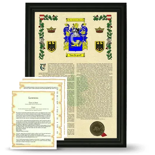 Van De graff Framed Armorial History and Symbolism - Black