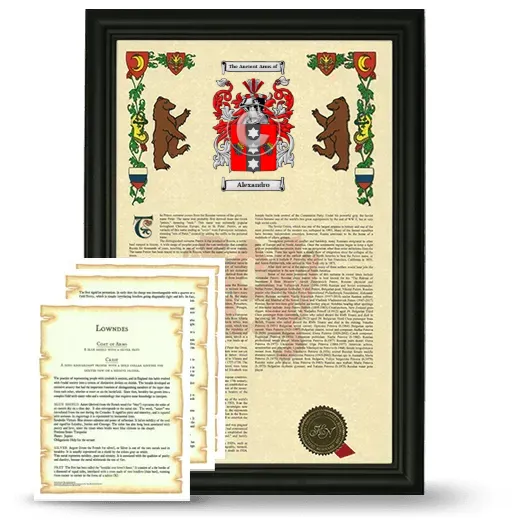 Alexandro Framed Armorial History and Symbolism - Black