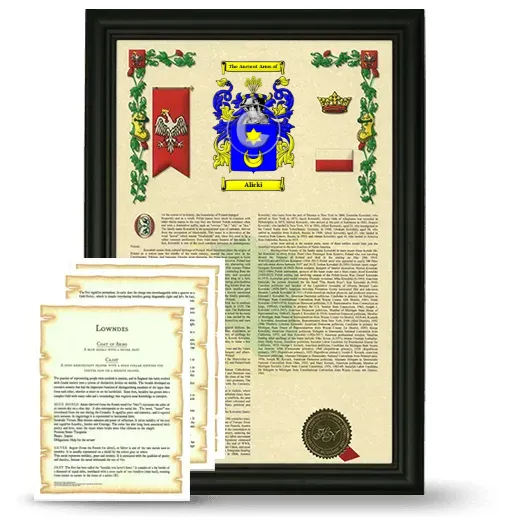 Alicki Framed Armorial History and Symbolism - Black