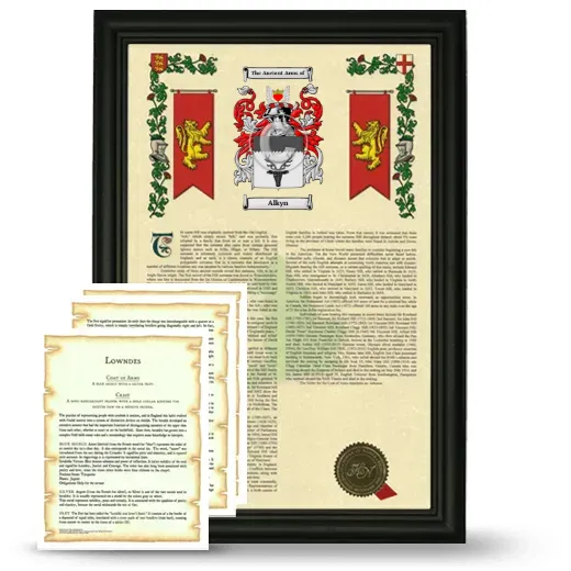 Alkyn Framed Armorial History and Symbolism - Black
