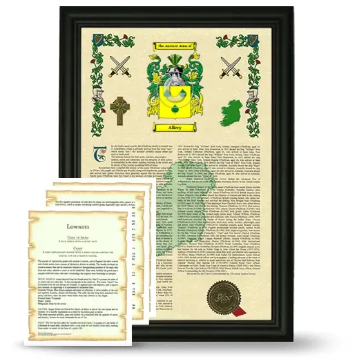 Allery Framed Armorial History and Symbolism - Black