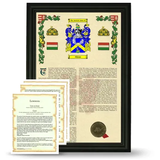 Almas Framed Armorial History and Symbolism - Black