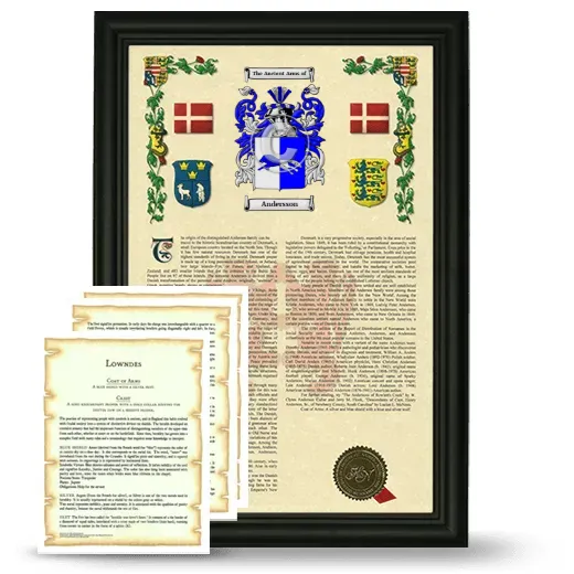 Andersson Framed Armorial History and Symbolism - Black