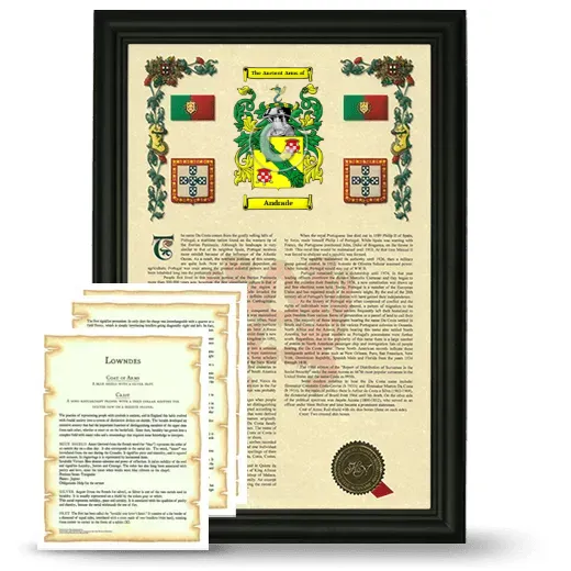 Andrade Framed Armorial History and Symbolism - Black