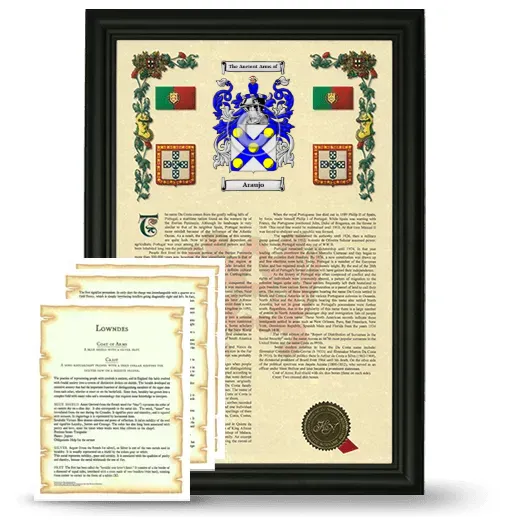 Araujo Framed Armorial History and Symbolism - Black
