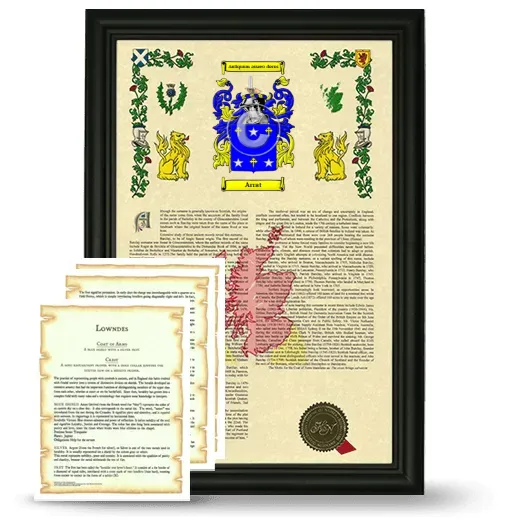 Arrat Framed Armorial History and Symbolism - Black