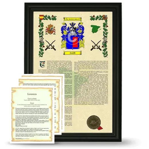 Arrelli Framed Armorial History and Symbolism - Black