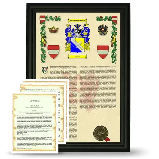 Artz Framed Armorial History and Symbolism - Black