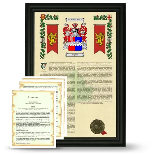 Aspen Framed Armorial History and Symbolism - Black