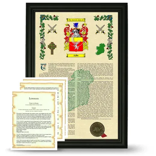 Aylin Framed Armorial History and Symbolism - Black